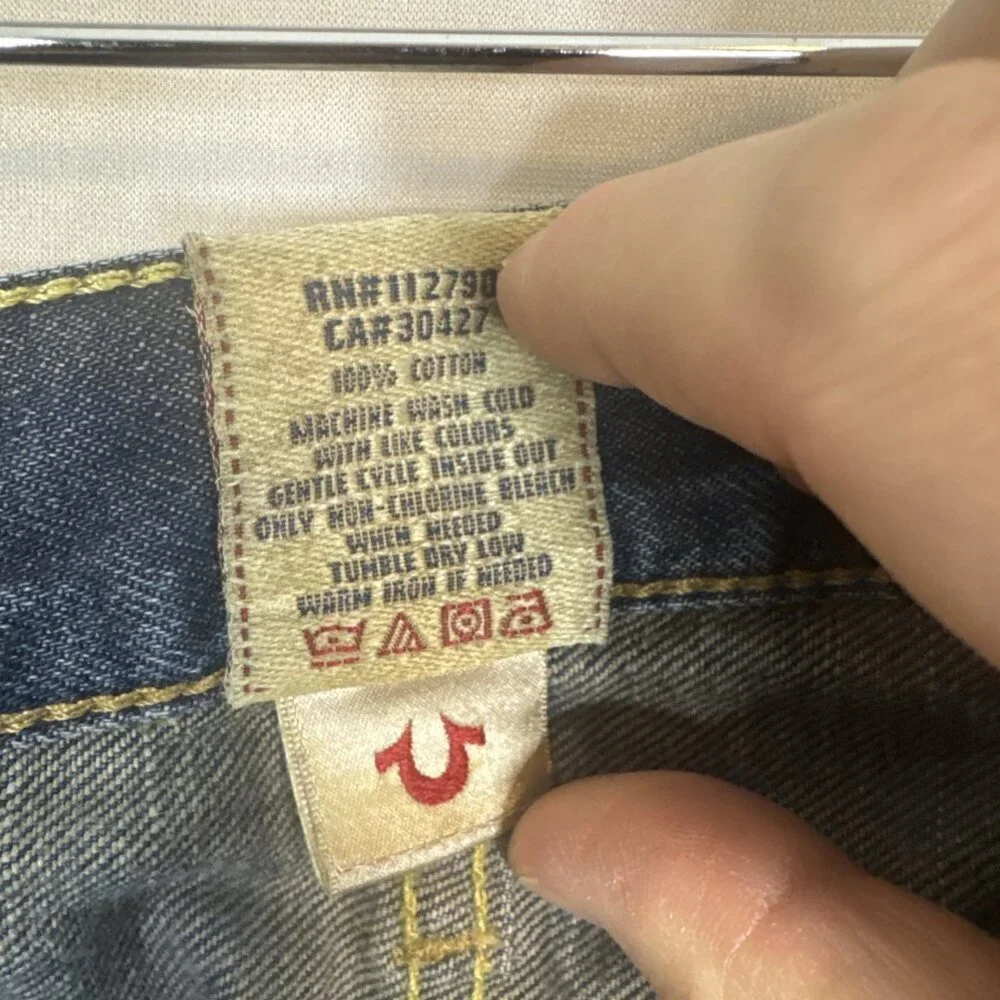 True Religion Texas Jack Made in USA Jeans‎ Men’s 30X36 Heavy Distressed